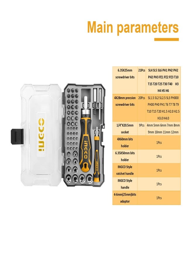 INGCO 55 Pcs Screwdriver Bits Set, Precision Screwdriver Set with Ratchet Wrench and Bits Magnetic Driver Kit Professional Electronics Repair Tool Kit for Repair Computer, PC, Laptop, iPhone - Image 3